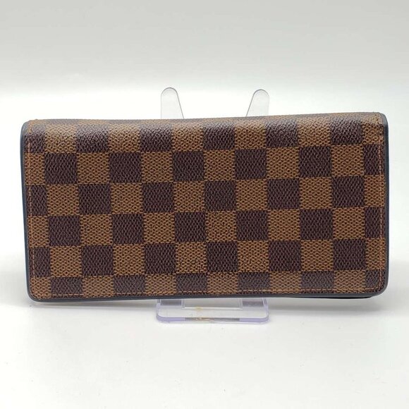 100% Authentic Louis Vuitton Portefeuille Brazza Damier Ebene Long Wallet - Picture 1 of 15